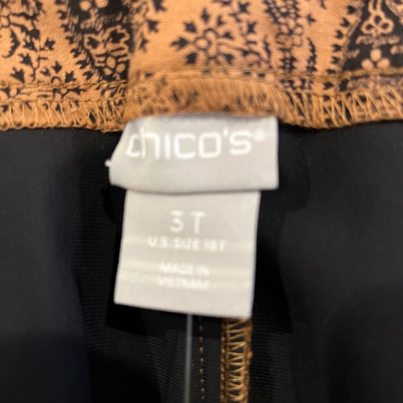 Chico’s Brown New With Tags Slimming Brigitte Paisley Print Ankle Pants XL 16  T - Picture 6 of 6